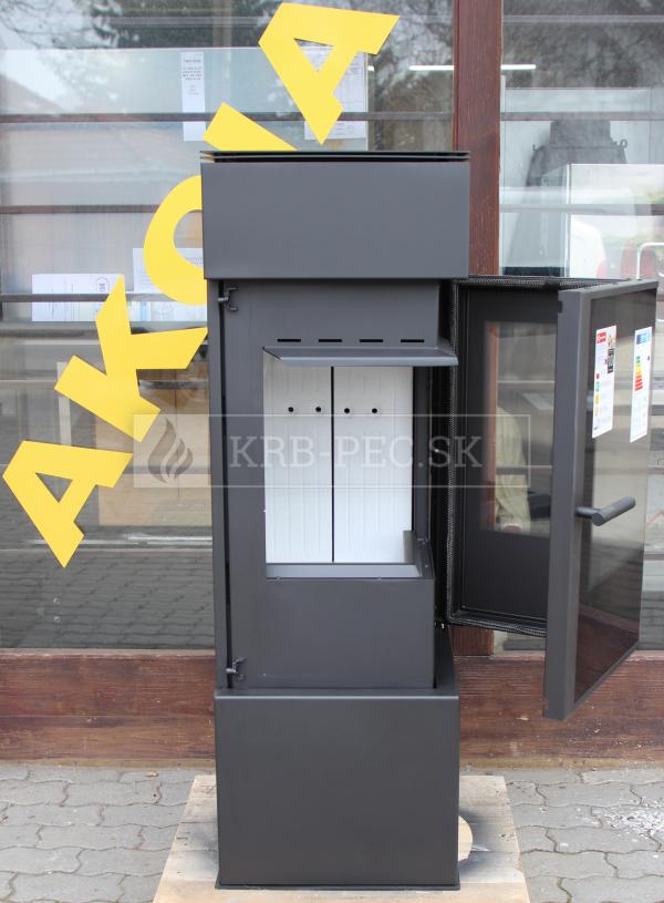 Kratki THOR 8 voľne stojace teplovzdušné oceľové krbové kachle s deleným sklom krb-pec