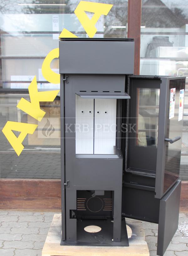 Kratki THOR 8 voľne stojace teplovzdušné oceľové krbové kachle s deleným sklom krb-pec