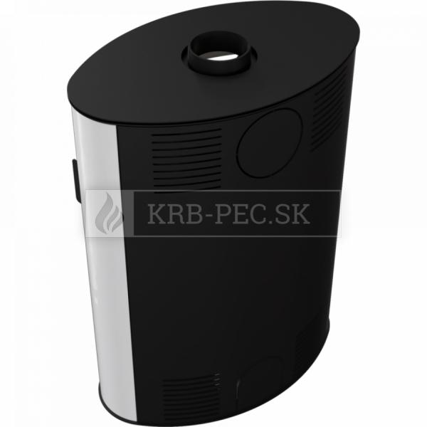 Kratki KOZA AB S/2 oceľové krbové kachle s bielym panelom krb-pec