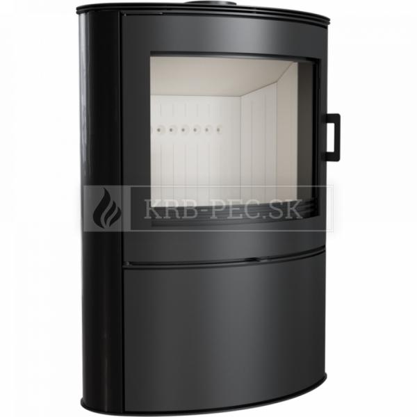 Kratki KOZA AB S/2 oceľové krbové kachle s čiernym panelom krb-pec