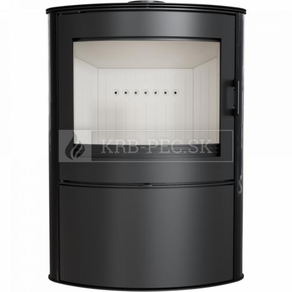 Kratki KOZA AB S/2 oceľové krbové kachle s čiernym panelom krb-pec
