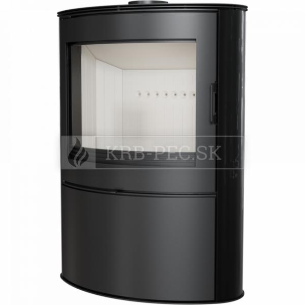 Kratki KOZA AB S/2 oceľové krbové kachle s čiernym panelom krb-pec