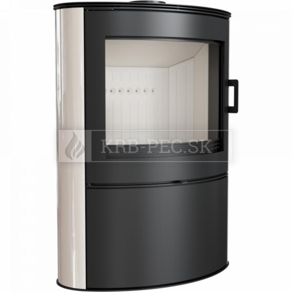 Kratki KOZA AB S/2 oceľové krbové kachle s krémovým panelom krb-pec