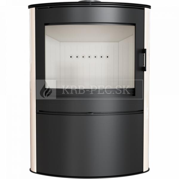 Kratki KOZA AB S/2 oceľové krbové kachle s krémovým panelom krb-pec