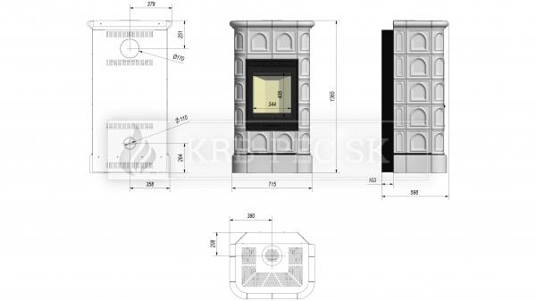 Kratki BLANKA 8 kachľová pec krb-pec