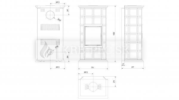 Kratki NADIA 8 MILANO kachľová pec krb-pec