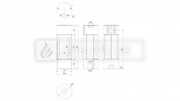 Kratki ANTARES 10 teplovzdušné krbové kachle krb-pec