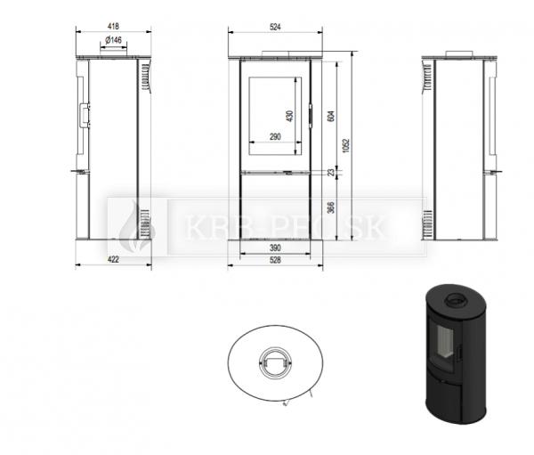 Kratki KOZA AB S/DR krbové kachle krb-pec