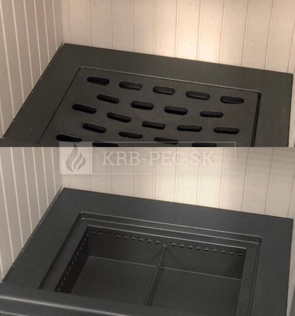 Kratki KOZA K5 oceľové krbové kachle na podstavci s boxom krb-pec