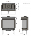 Trimline 83 Panoramic plynová krbová vložka s trojstranným presklením krb-pec