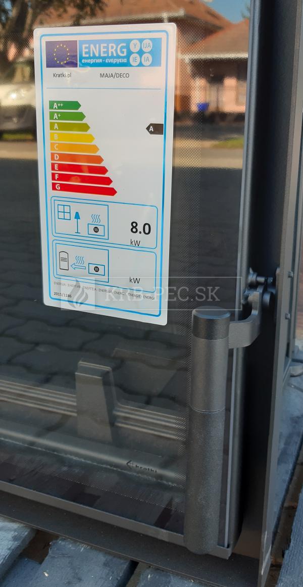 Kratki MAJA 8 DECO teplovzdušná oceľová krbová vložka s rovným presklením krb-pec