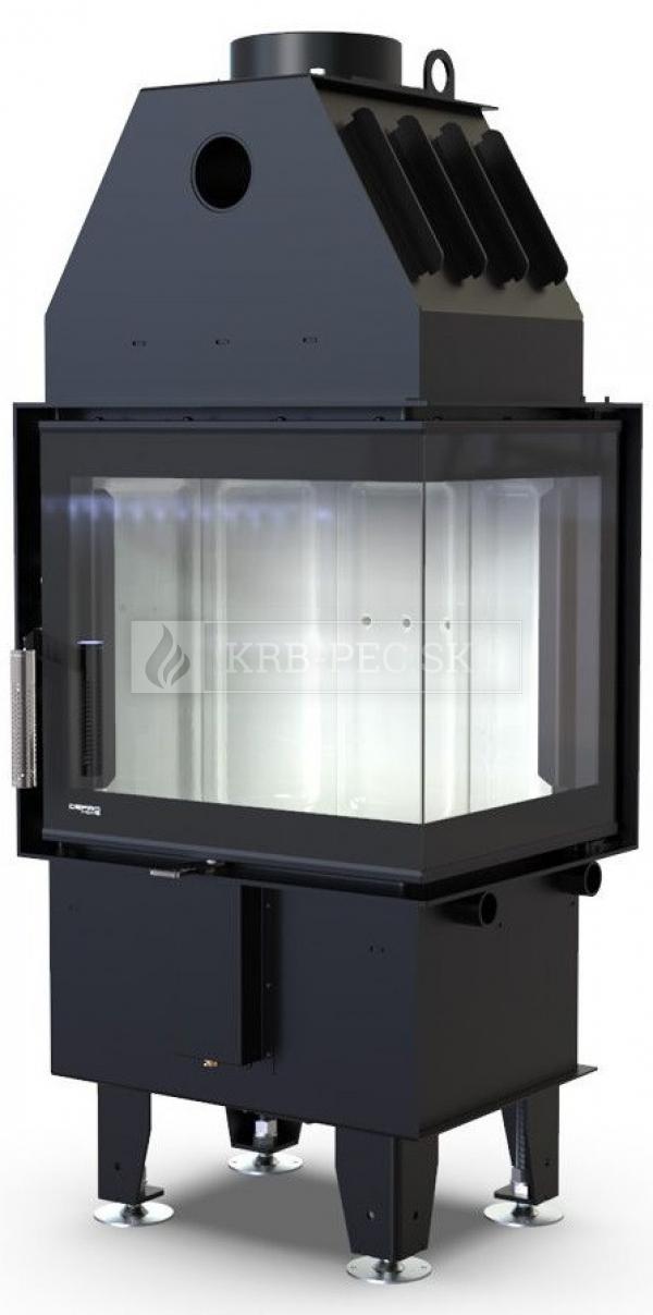 Defro Home Intra XSM BP MINI oceľová krbová vložka s rohovým dizajnovým sklom krb-pec