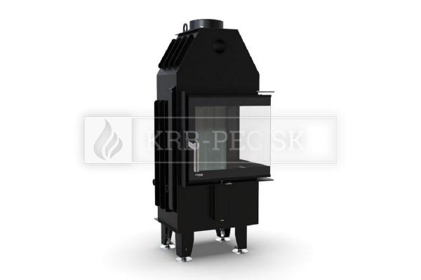 Defro Home Intra XSM BP MINI oceľová krbová vložka s rohovým dizajnovým sklom krb-pec