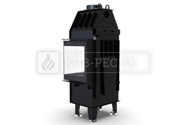 Defro Home Intra XSM BP MINI oceľová krbová vložka s rohovým dizajnovým sklom krb-pec