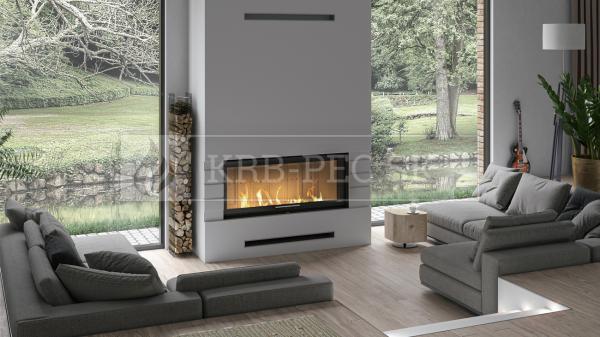 Defro Home Intra XLA G oceľová rovná teplovzdušná krbová vložka s výsuvným otváraním krb-pec