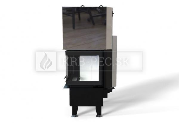 Defro Home RIVA SM BP SHORT G oceľová teplovzdušná rohová krbová vložka s výsuvnými dvierkami krb-peci