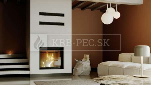 Defro Home Portal ME G oceľová teplovzdušná krbová vložka s výsuvným otváraním krb-pec