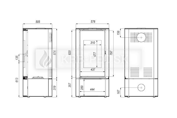 Defro Home Orbis oceľové krbové kachle s polkruhovým presklením krb-pec
