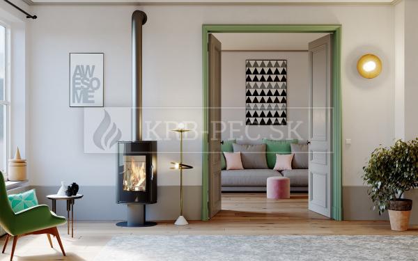 Defro Home Orbis TOP oceľové krbové kachle s polkruhovým presklením krb-pec