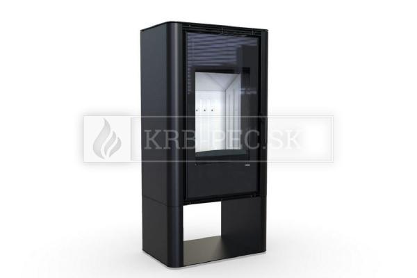 Defro Home SOLUM LOG krbové kachle s oceľovým povrhom a zásobníkom na drevo krb-pec