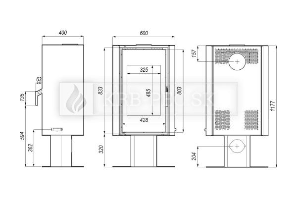 Defro Home SOLUM TOP krbové kachle s oceľovým povrhom krb-pec