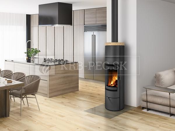 Romotop Luanco N 04 AKUM akumulačné krbové kachle s pieskovcovým obložením a šamotovým ohniskom krb-pec