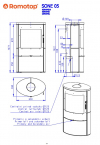 Romotop Sone 05 krbové kachle s keramickým obložením a šamotovými tvarovkami krb-pec