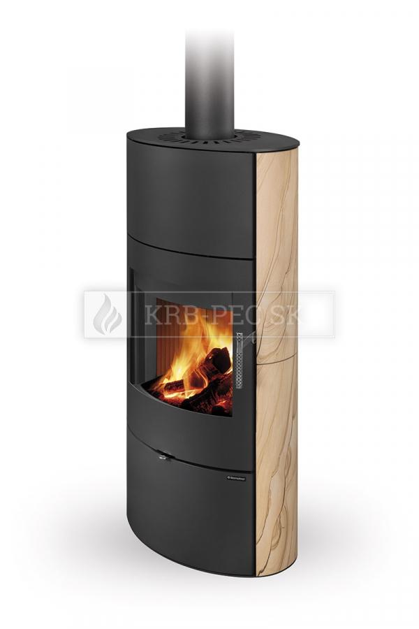 Romotop Sone 04 A akumulačné krbové kachle s pieskovcovým obložením a šamotovým ohniskom krb-pec