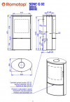 Romotop Sone G 02 krbové kachle s mastencovým obložením a dizajnovým sklom a šamotovým ohniskom krb-pec
