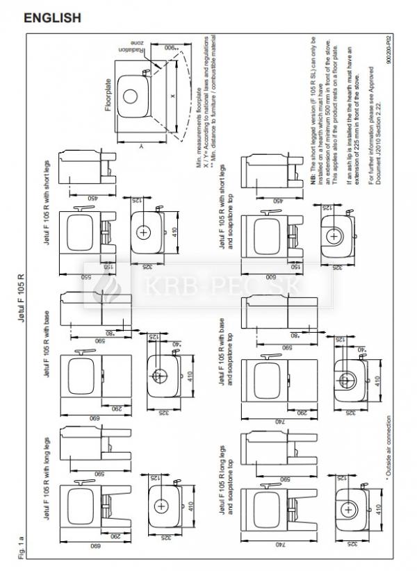 Jotul F 105 R B BP kvalitné liatinové krbové kachle s podstavcom krb-pec