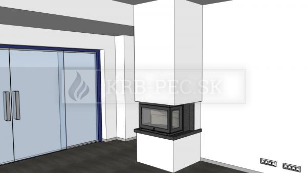 Jotul I 620 FRL BP liatinová krbová vložka s trojstranným presklením krb-pec