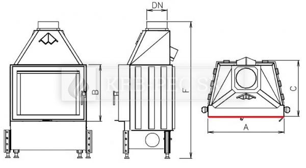 Kobok Chopok L 73 LD 730/510 SM, RAM 4S A teplovzdušná oceľová krbová vložka krb-pec