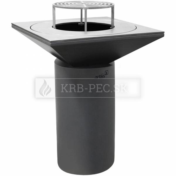 Artiss záhradný gril G6 Basic grafit s nádobou na popol krb-pec
