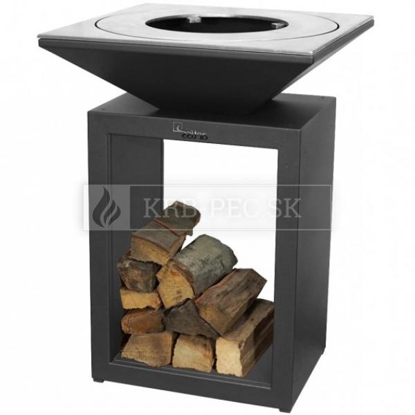 Praktický záhradný gril Artiss G8 Basic grafit krb-pec