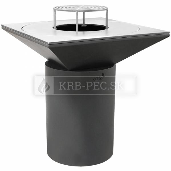 Bezpečný záhradný gril Artiss G6 grafit krb-pec