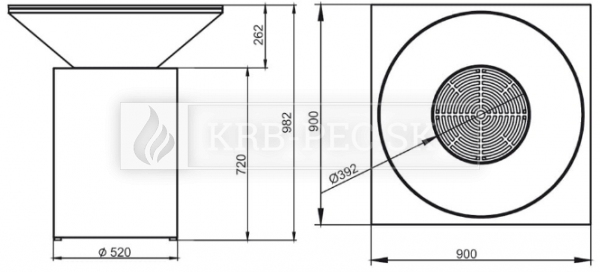 Záhradný gril Artiss G7 na grilované jedlá grafit krb-pec