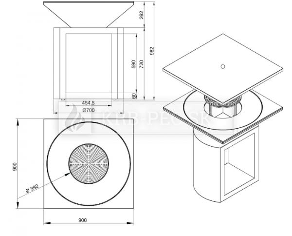 Záhradný gril Artiss G2 ku každému typu záhrady grafit krb-pec