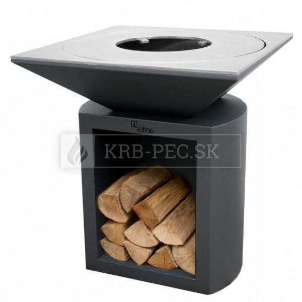 Záhradný gril Artiss G2 ku každému typu záhrady grafit krb-pec