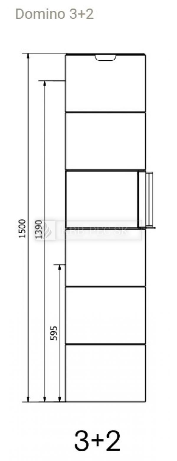Norsk Kleber Domino 3+2 mastencové akumulačné krbové kachle s hranatým dizajnom krb-pec