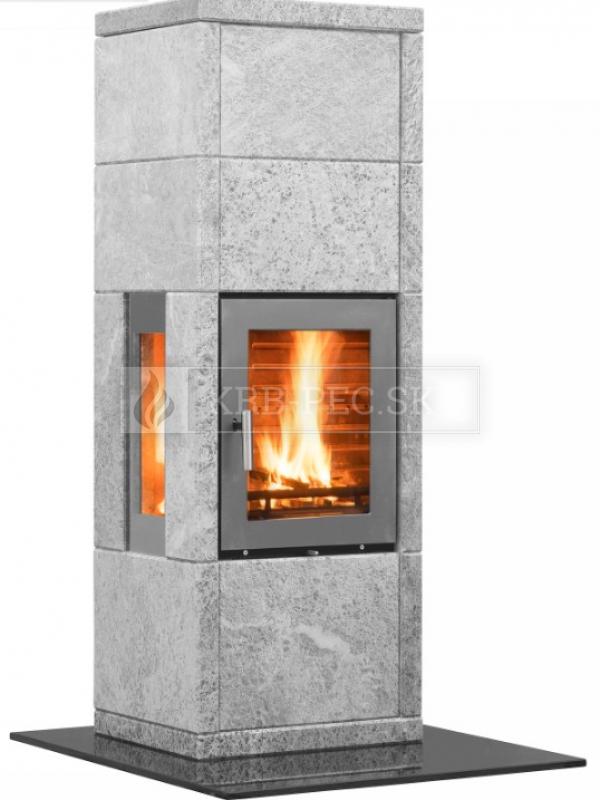Norsk Kleber Kube 4 krbové kachle s vermikulitovým ohniskom a mastencovým obložením krb-pec
