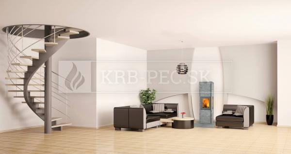 Norsk Kleber Kube 4 krbové kachle s vermikulitovým ohniskom a mastencovým obložením krb-pec