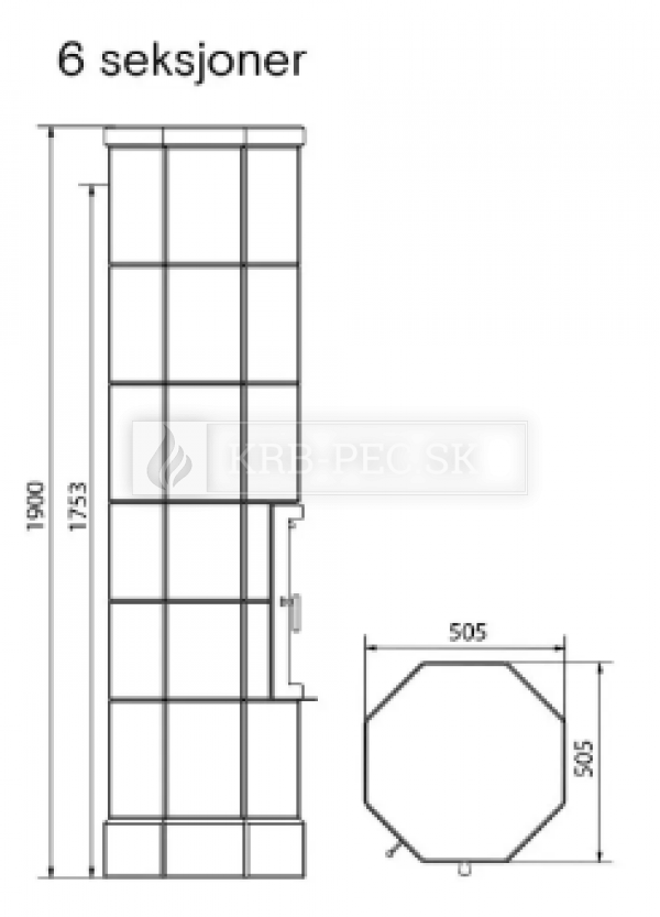 Norsk Kleber Octo 6 prémiumové akumulačné krbové kachle s mastencovým povrchom krb-pec