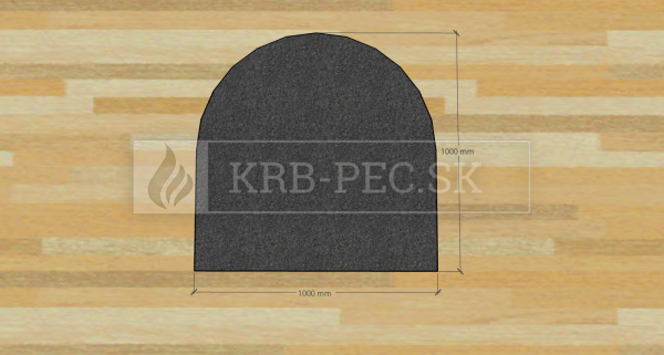 Žulová podložka 1000x1000 mm oblúk krb-pec