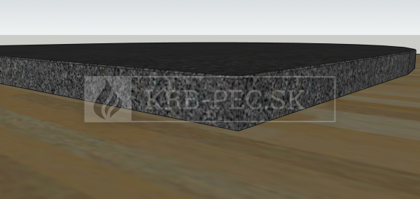 Žulová podložka 1000x1000 mm oblúk krb-pec