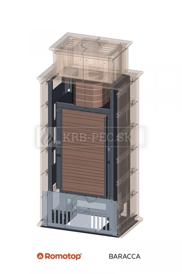 Romotop Baracca 11 H celokeramický krb s kobkou a šamotovým ohniskom krb-pec